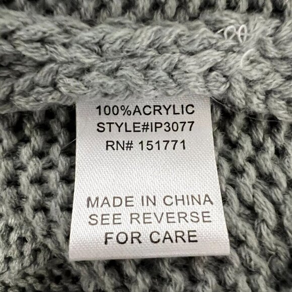 Macaron Womens Gray Knitted Long Sleeve Boat Neck Pullover Sweater Size Small - Picture 7 of 7